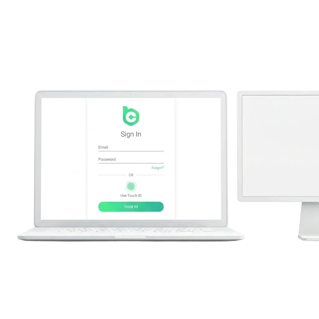 Schermata di login BC Game su dispositivo mobile e desktop