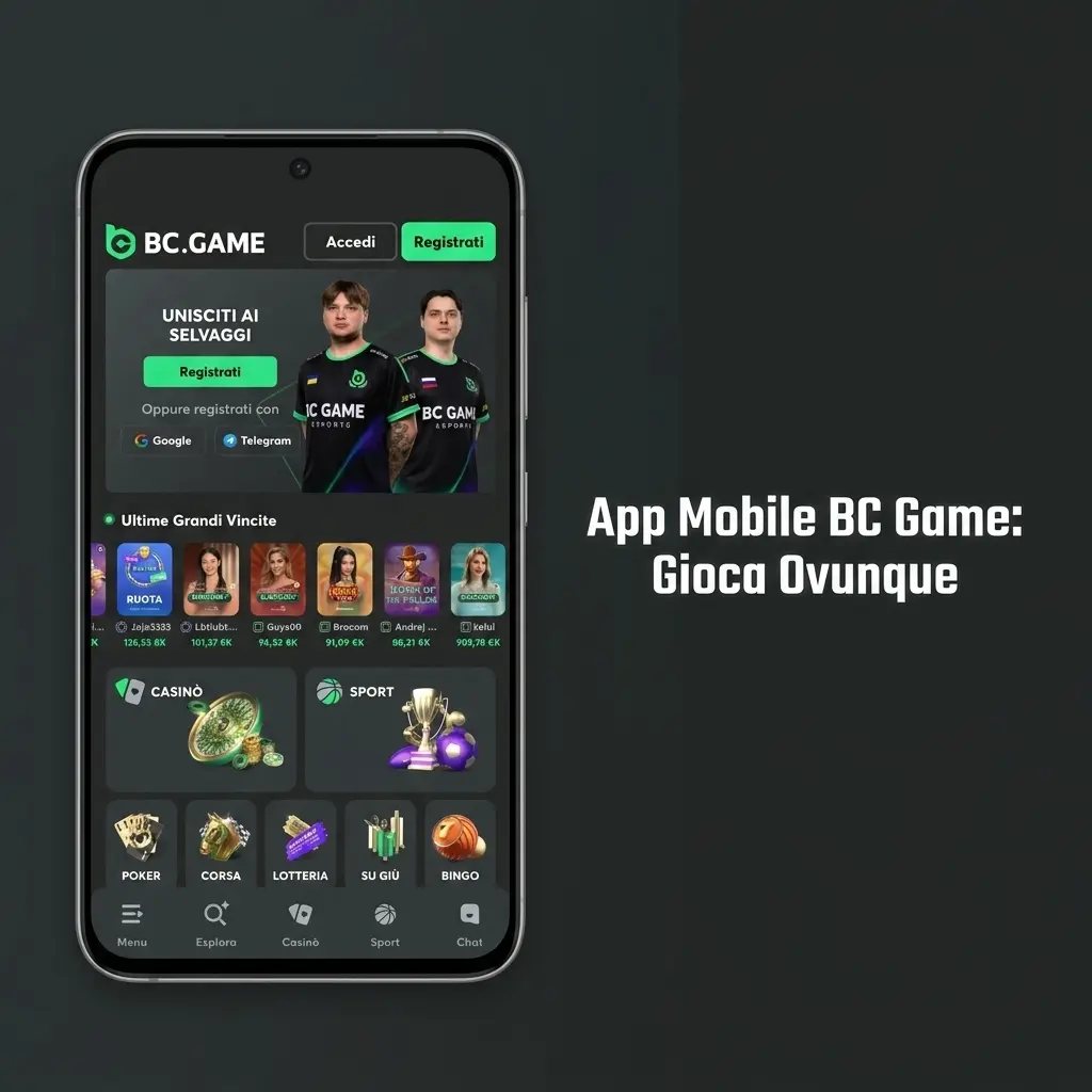 App mobile BC Game su smartphone