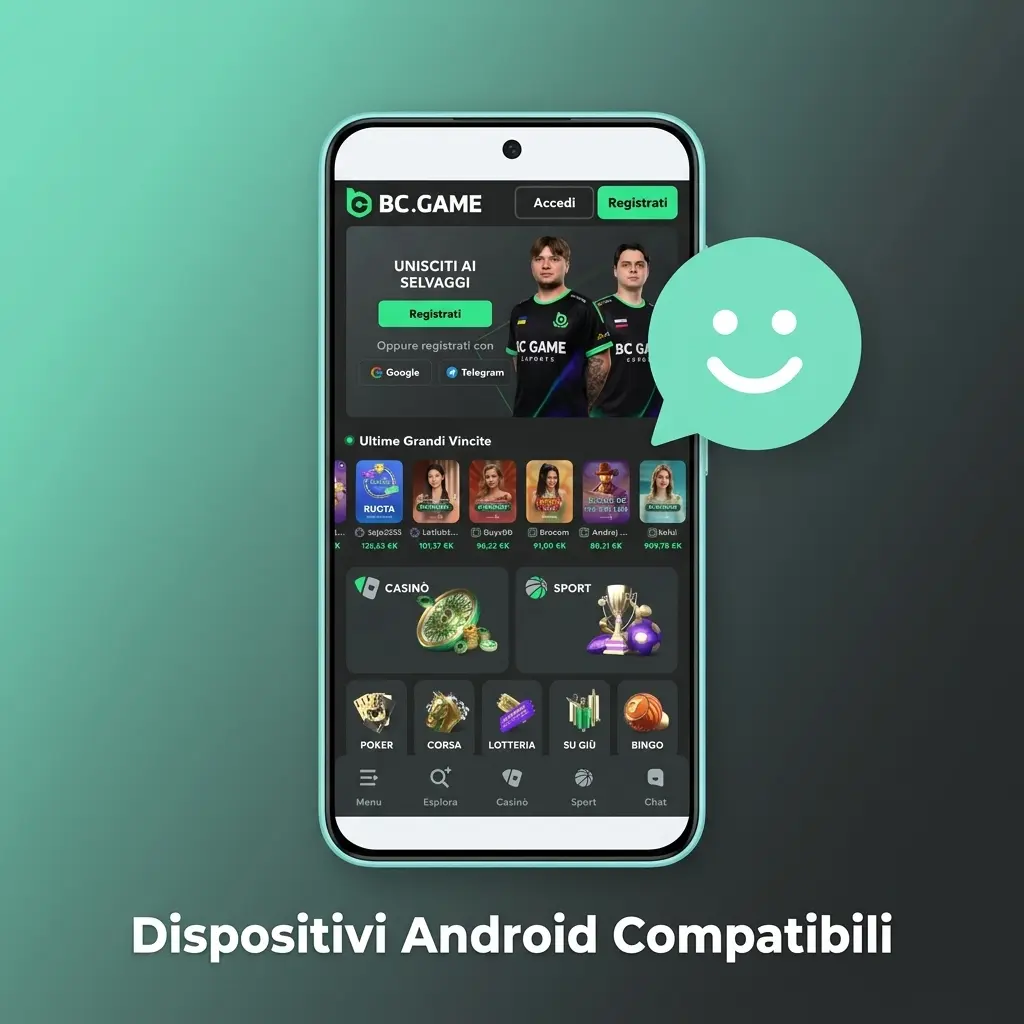 Dispositivi Android compatibili con BC Game