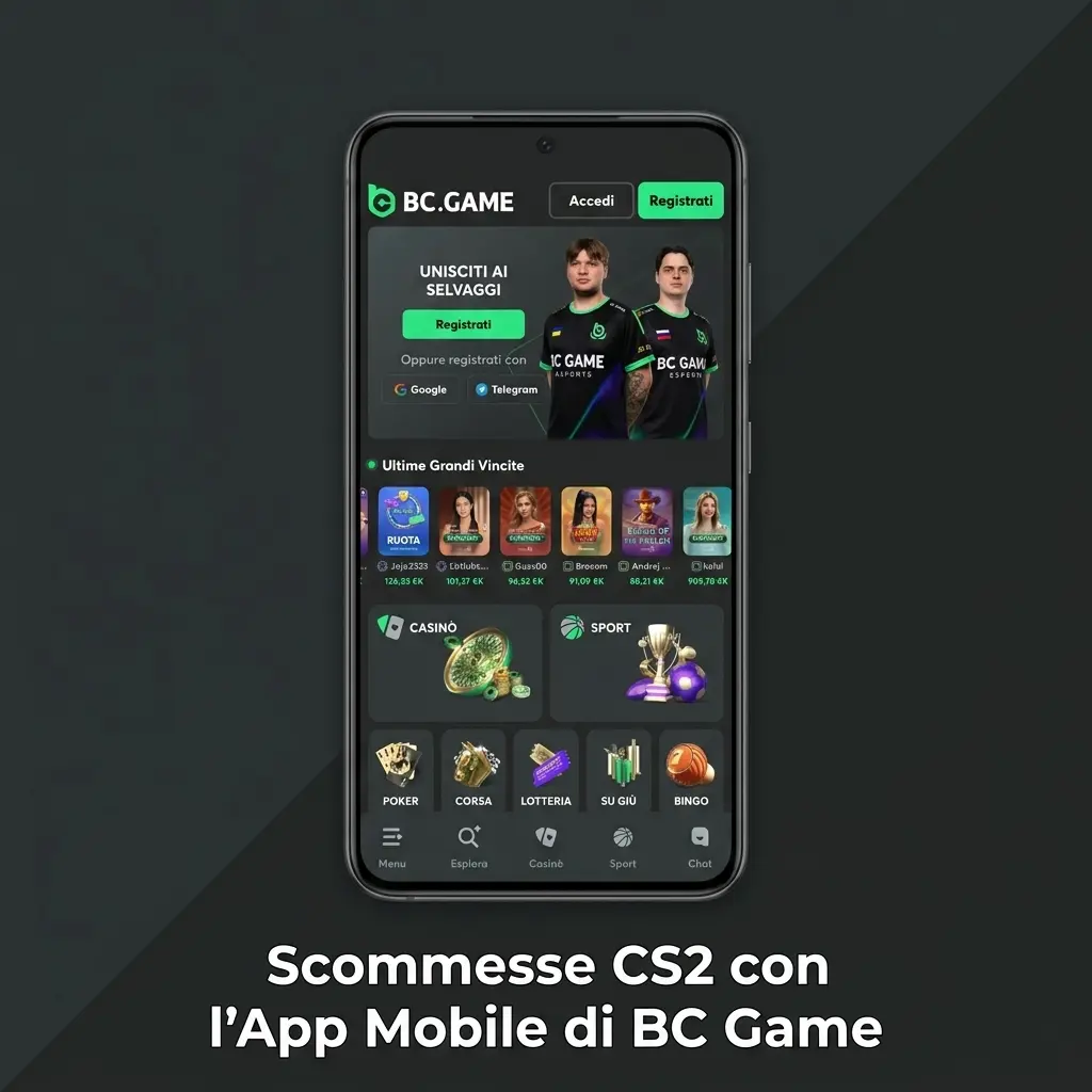 App mobile BC Game per scommesse CS2