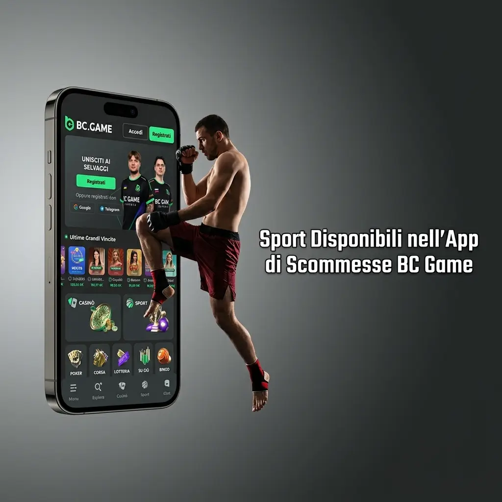 Sport disponibili nell'app di scommesse BC Game
