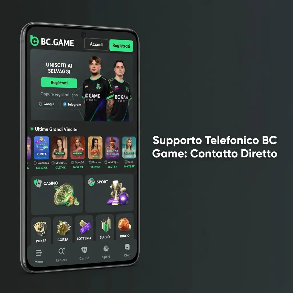 Supporto telefonico BC Game canali di assistenza